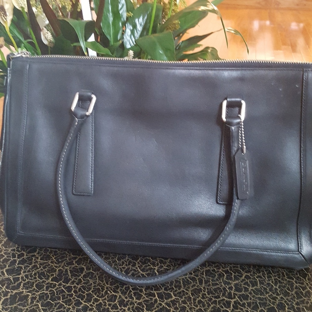 Coach Black Leather Shoulder Tote